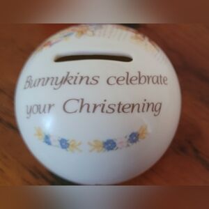 Bunnykins Christening Piggy Bank By Royal Doulton